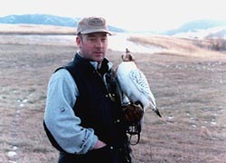 Phill with the Gyr Falcon in the USA